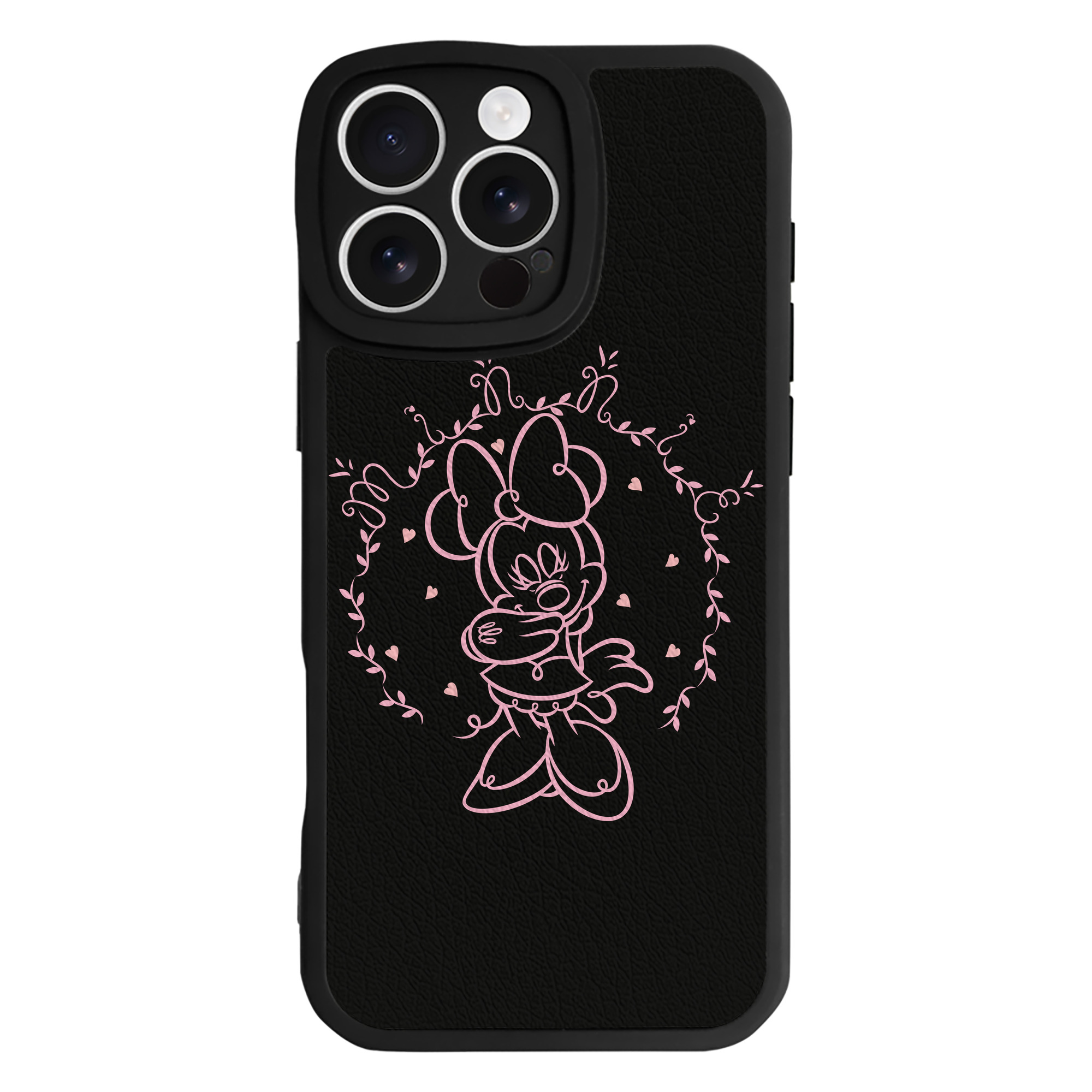 （画像用） ミッキーマウス Mickey Mouse 【iPhone 16シリーズ対応】シリコンスマホケース（レザー調） 材質：シリコン